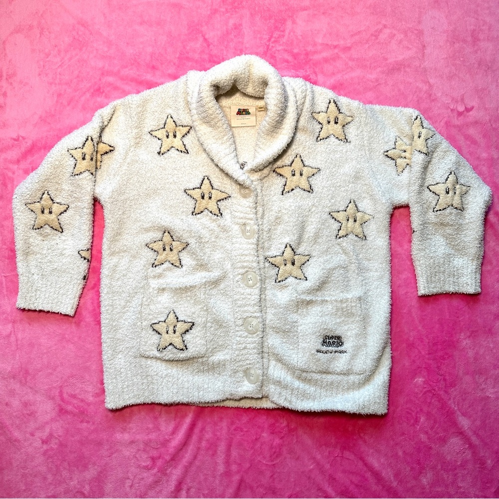 Gelato Pique Super Mario Star Pattern Cowichan Knit Cardigan Nintendo